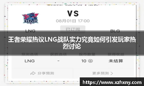 王者荣耀热议LNG战队实力究竟如何引发玩家热烈讨论